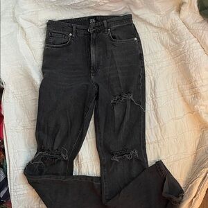 Urban Outfitters High Rise distressed black Jean